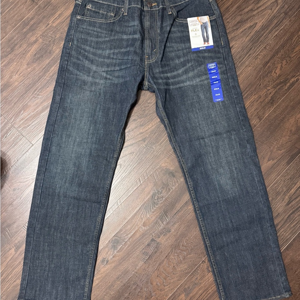 Signature by Levi Strauss Dark Blue Straight Jeans